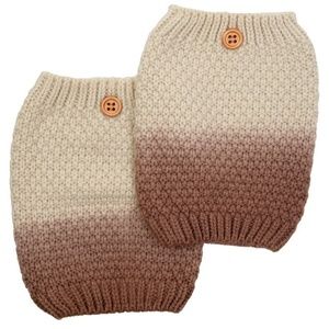 Taupe & Beige Ombre Knit Button Boot Cuffs